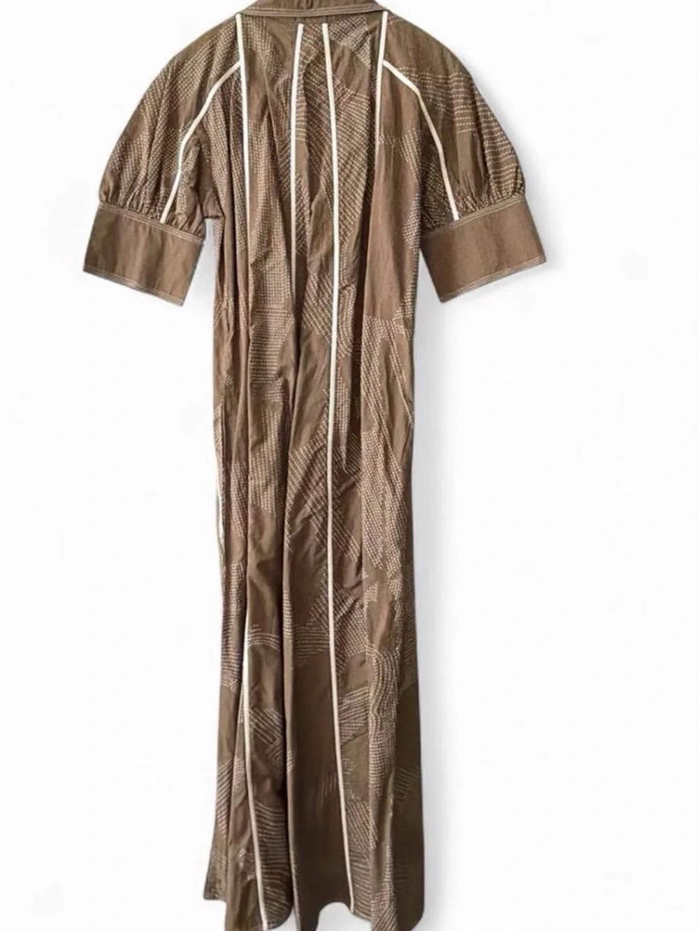 LOVEBIRDS Gilded Glamour Abstract-Print Seamed Midi Dress - Picture 4 of 4